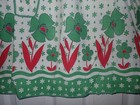 Vintage Cotton Kitchen Apron Full Over The Head White Green   Red Flower Floral