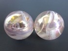 2 Boulders 35mm Pink Fairy Marbles Glass Ball Jellyfish Iridescent Giant Large