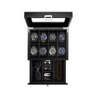 8-slot Wooden Watch Box With Drawer  2-layer Jewelry Organizer For Men   Women 