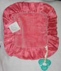 Cuddle Couture Coral Pink Security Blanket Baby Lovey Dots Satin Ruffle Teether