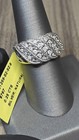 Natural Diamond And Sterling Silver Ring - Size 8