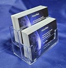2 Tier Acrylic Business Card Holder - Clear - Free Shipping 