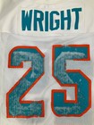  25 Jaylen Wright Miami Dolphins Game Used White Nike Practice Jersey Size-44