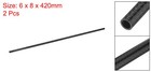 2 Pcs 6mm X 8mm X 420mm Carbon Fiber Tubes Plain Weave Glossy Surface Rod