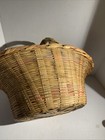 Vtg Large Southwest Gathering Storage Market Basket Woven Oval Handle 17   mexico