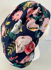 Floral Print Size Large Medical Bouffant Scrub Cap Surgery Hat