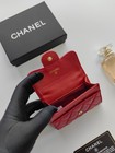 New 2026 Chanel Mini Wallet Red Caviar Leather