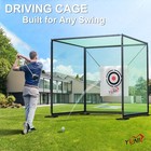 Premium Steel Metal Golf Cage 8ft X 8ft X 8ft Garage Driving Chipping Practice
