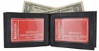 New Mens Black Bifold Leather Wallet Multi Pocket Window Id Card Zipper Billfold