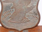 Vintage Bronze Metal Embossed Eagle F o e  Insurance Plaque Shield Sign