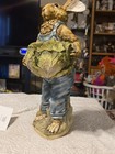 Chrisdon Bunny Rabbit Holding Cabbage Bowl 16  Large Statue For Garden