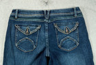 Nobo Womens 38 Denim Shorts Juniors 15 Bermuda Dark Blue Jean Flap Pockets 11 