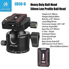 50mm Low Profile Ball Head Heavy Duty Tripod Head Cnc Camera Ball Head Black