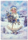Pretty Little Girl Merry Christmas Gifts Art New Modern Postcard