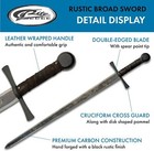Szco Supplies 40 5    Hand Forged Carbon Steel Rustic Broad Sword With Leather Wra
