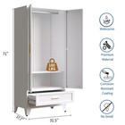 Metal Armoire Wardrobe Closet With Hanging Rod 71   Metal Wardrobe Cabinet