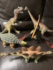 Lakeshore Dinosaurs 5 Soft Rubber Squeezable Toy T-rex  Stegosaurus And More