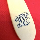 1920s Antique Art Deco French Ivory Celluloid Vanity Set Mirror Hairbrush Comb