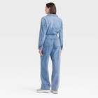 Women s Long Sleeve Utility Baggy Denim Jumpsuit - Universal Thread