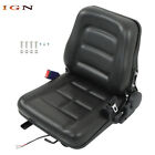 Universal Forklift Seat Fold Down Tractor Seat Adjustable Back   Seatbelt Switch