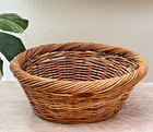 Handwoven Willow Basket Brown 18 5  Boho Country Cottage Farmhouse