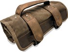 Burly Brand Voyager Tool Roll - Dark Oak  Wet Waxed Canvas For Motorcycles