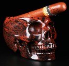 Huge 5 0  Mahogany Obsidian Carved Crystal Skull  Realistic  Crystal Healing