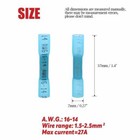 Us  100  Blue Heat Shrink Butt Wire Connectors Crimp Terminals 14-16 Gauge Awg