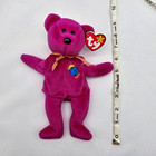 Ty Millennium Beanie Baby Fuchsia Bear With Tags Y2k 2000 Earth Sun Logo Vintage
