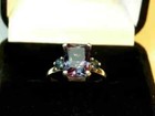 2ct Emerald Cut Natural Alexandrite Solitaire Wedding Ring 14k White Gold Plated