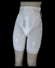 Vintage 60s Poirette Hi Rise Satin Panty Girdle Long Leg Ivory Open Gusset L xl