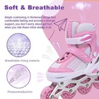 Pink Kids Inline Skates For Girls With Full Wheels Illuminating  Adjuatable M   