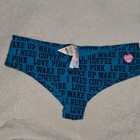 Nwt Vintage 2011 Victoria s Secret Pink Blue Wake Up Need Coffee Hipster Panty L