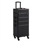 Rolling Cosmetic Case Professional Makeup Train Case 4 In 1 Trolley Makeup Case