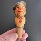 Vintage Wood Man Mechanical Cork Wine Bottle Stopper Cork