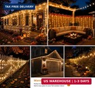 100ft Warm White Christmas String Lights  Outdoor Waterproof Led green Wire