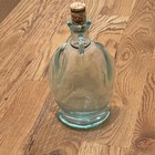 Vintage Italian Green Glass 500ml Decanter Bottle With Cork Made In Italy