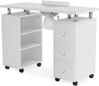 Manicure Table Nail Desk For Nail Tech W dust Collector  Wrist Cushion  Drawers