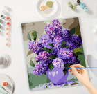 Flowers - Paint By Numbers Kit - Diy Painting Art Kit  Full Canvas Craft Set    