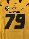 Game Worn Men s Nike White Missouri Mizzou Tigers Used Football Jersey Sz 46  79