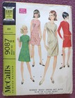 Vtg 1960s Mccall 9087 Basic Dress Set Slim A-line Skirt Sewing Pattern 16 38