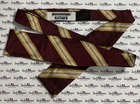 Brooks Brother Silk Maroon With Gold Stripes With Square Ends    gatsby    Bow Tie
