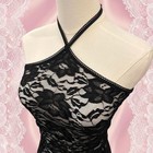 Women s Black Formal Sheer Lace Vintage Trim Gown