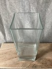 Modern Clear Glass Square Vase Thick Heavy Vase centerpiece 10 5   h X 4   w