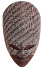 Batik Mask  Javanese  Dark Brown And White  Super Detail   Approx 11 5  By 9 