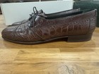 Vintage Gucci Men   s 42 5 D Or 9 Us Size Brown Lizard Oxfords Made In Italy Box