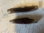 Old Timer Lot Of 2 Pocketknives 3-blade W  Saw Brown Synthetic Handles Steel