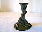  Royal Haeger Black Candlestick Candle Holder Art Deco 6  Original Labels 1993