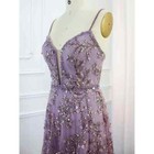 Lilac Prom Dresses Sweetheart A-line Bridesmaid Dress Beaded Sleeveless Gown