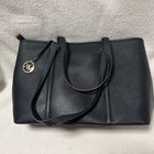 Michael Kors Medium Jet Set Travel Saffiano Leather Tote Bag Black